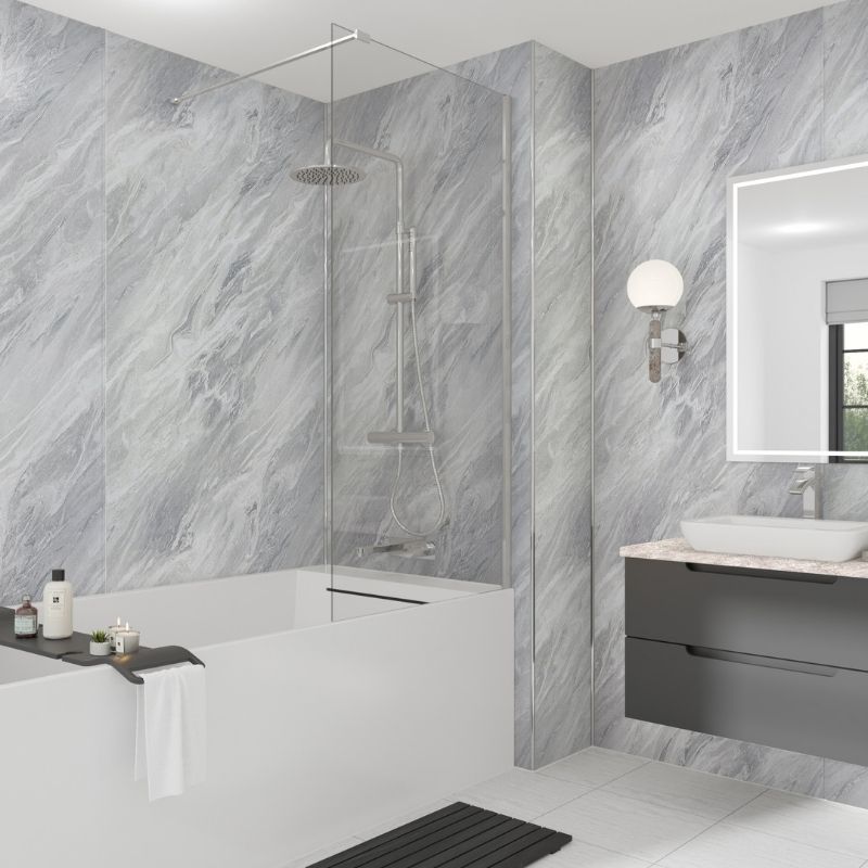 Laminate Wall Panel Square Edge - 900mm x 2420mm x 11mm Brera Marble
