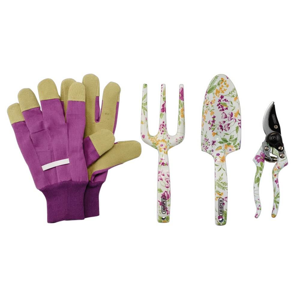 Draper 08993 Garden Tool Set With Floral Pattern (4 Piece) each 1