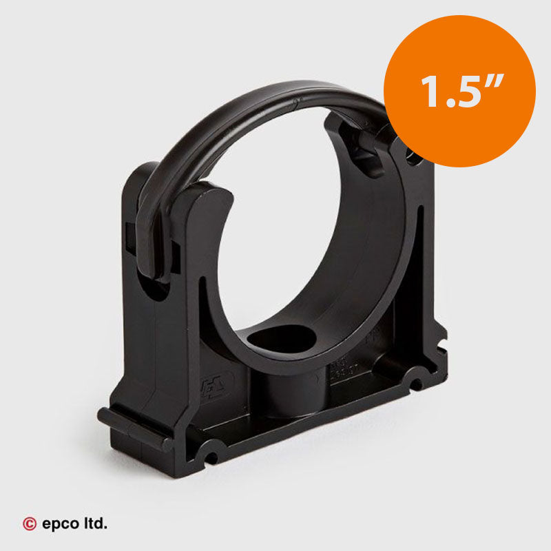 1 1/2" U-PVC Black Pipe Clip
