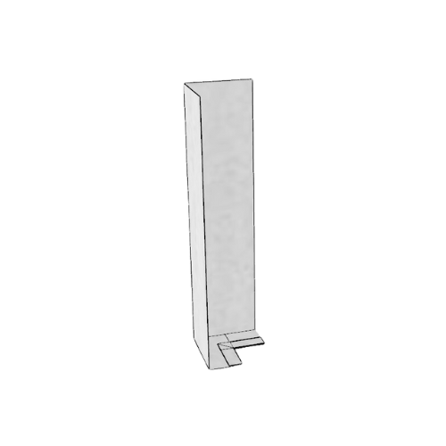 Zinc Fascia L Profile Internal 90 Degree Corner - 200mm