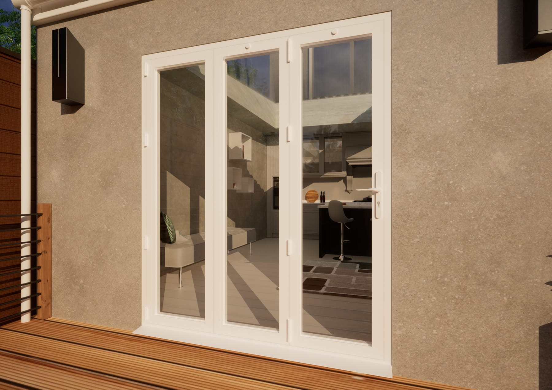 Aluminium Bifold Door - 1800mm White - 3 Left
