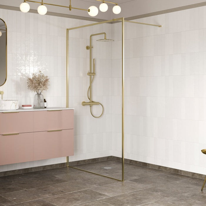 Capital Wet Room Panel 1200mm - Brushed Brass