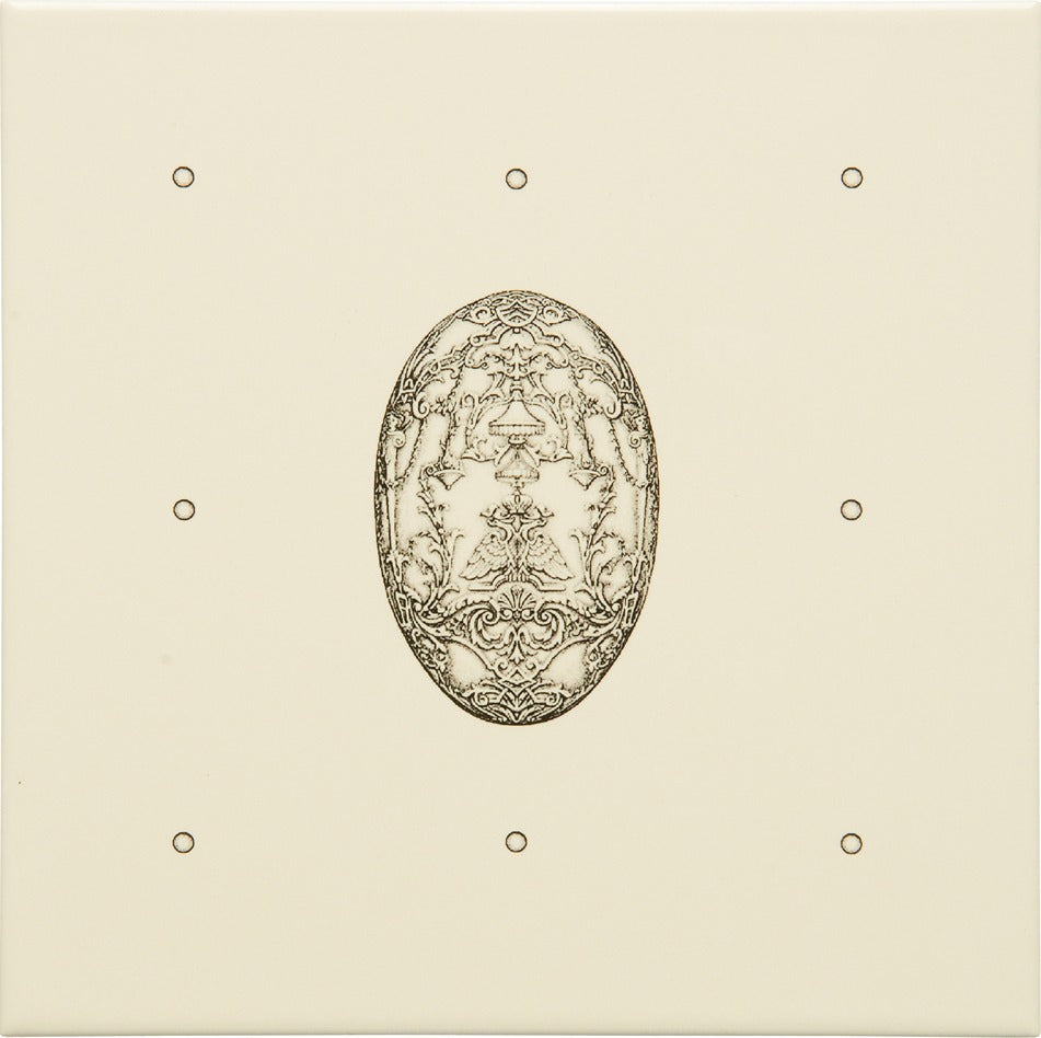 Original Style Artworks Dot Cartouche with Egg Charcoal Grey on County White