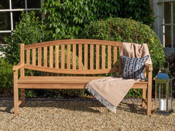 Hanover Teak 1.5 Metre Curved Back Garden Bench
