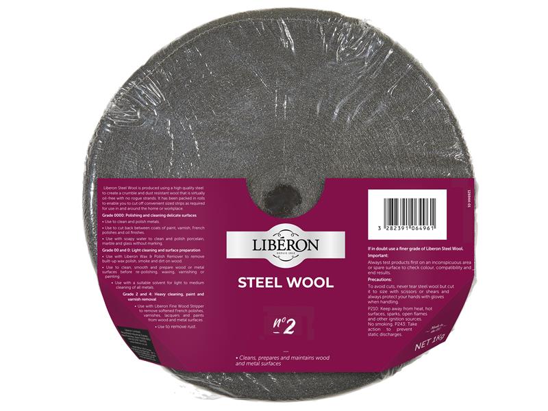 Liberon 126944 Steel Wool Grade 2 Medium 1Kg
