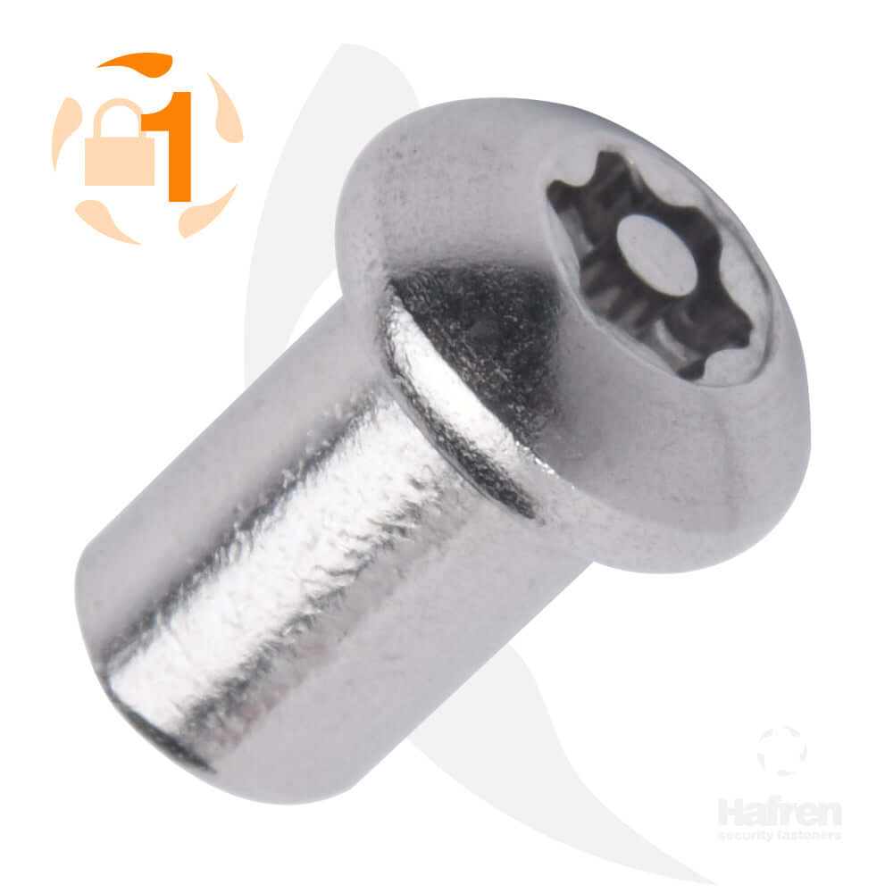 Button Head A2 Stainless Steel Barrel Nut (with 6-Lobe Pin Drive)