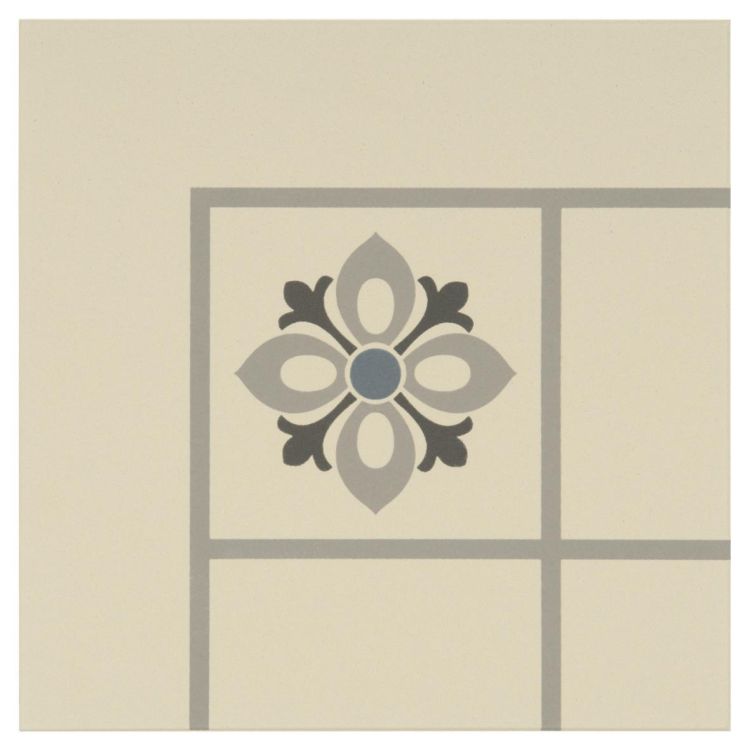 Original Style Odyssey Primo Bohemia Corner Light Blue, Light Grey and Dark Grey on White 15x15cm