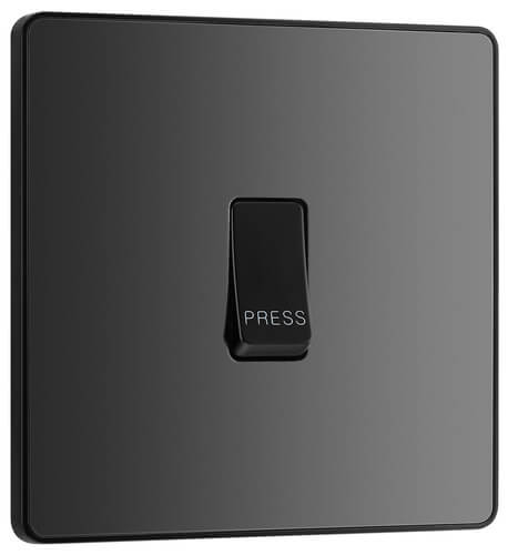 Evolve Black Chrome (Black) Single Press Switch 10A PCDBC14B-01