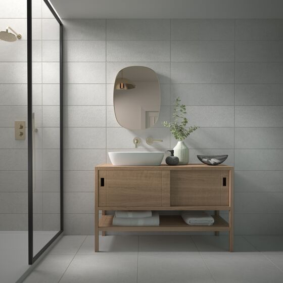 Kalksten Light Grey Ceramic Wall Tile 25x75cm