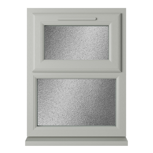 Crystal Double Glazed uPVC Window Agate/White Top Hung 1115mm x 905mm Obscure