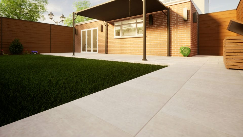 Porcelain Paving - 600mm x 600mm x 20mm Cement - Pack of 2