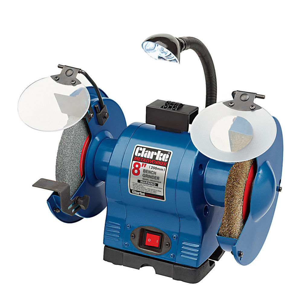 Clarke 6500533 Cbg8370Lw 8 Bench Grinder With Lamp & Wire Wheel