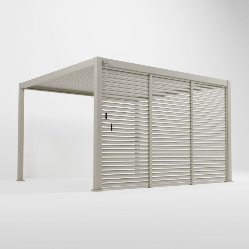 1.33M NOVA TITAN Aluminium Pergola FIXED WALL - PEBBLE