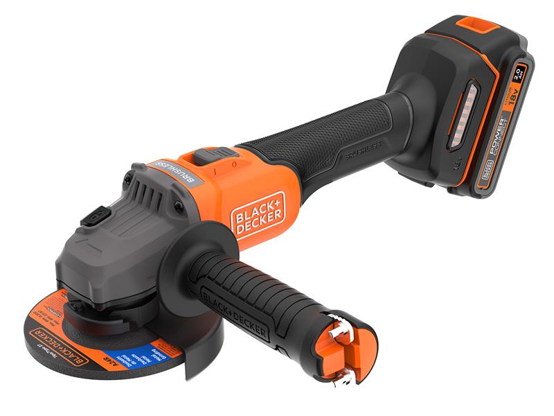 Black + Decker BCG6L8D13-GB Bcg6L8D13 Powerconnect™ Brushless Angle Grinder 18V 1 X 2.0Ah Li-Ion
