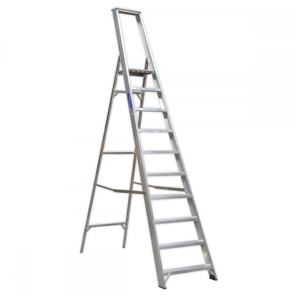 Sealey AXL10 Aluminium Step Ladder 10-Tread Industrial Bs 2037/1