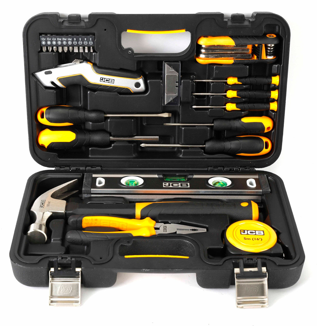 JCB 30 Piece Hand Tool Set, Heavy-Duty Kit Case | JCB-HTSET-30PC