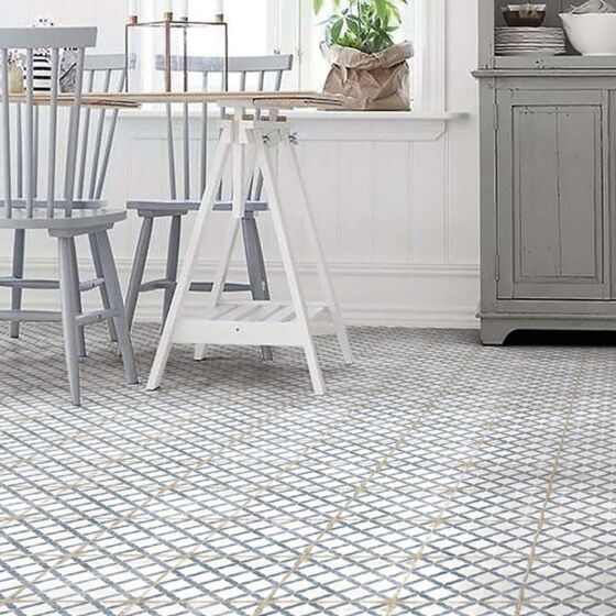 Garcia Antique Blue Matt Glazed Porcelain Wall & Floor Tile 20x20cm