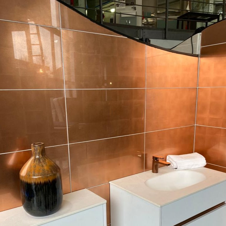 Glass Copper Leaf Tile 30x60cm