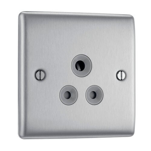 Screwless Flatplate Black Nickel Switched 13A Fused Connection Unit With Power Indicator And Cable Outlet FBN53-01
