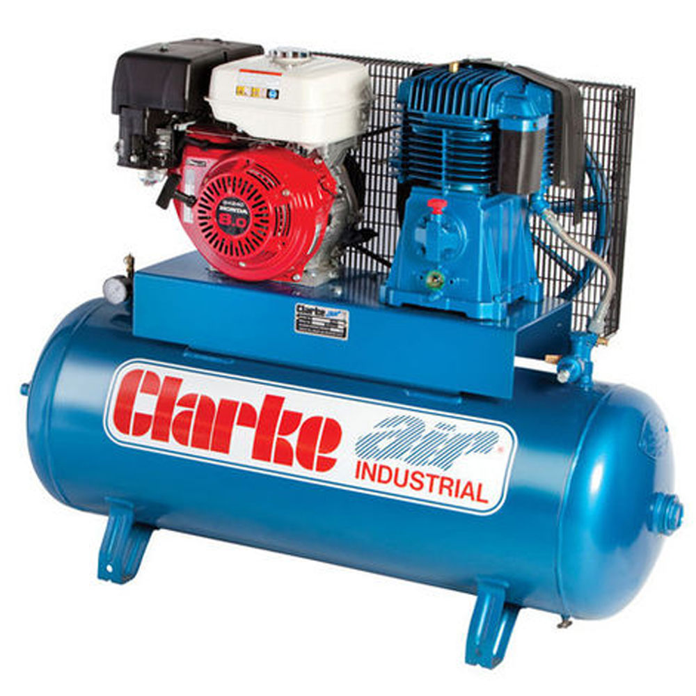 Clarke 2090737 Sp27Ec150 150Ltr Petrol Stationary Air Compressor With Electric Start