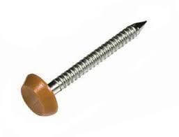Plastic Headed Nails - 65mm Golden Oak - Box of 100