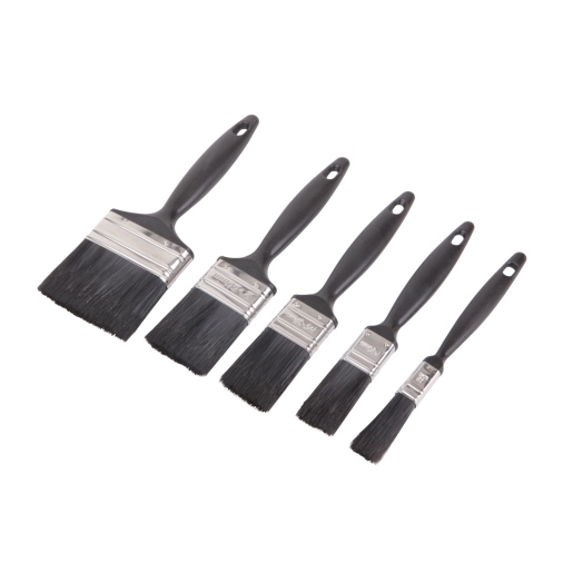 4Trade Black Hardwood Synthetic Paint Brush Pack of 5