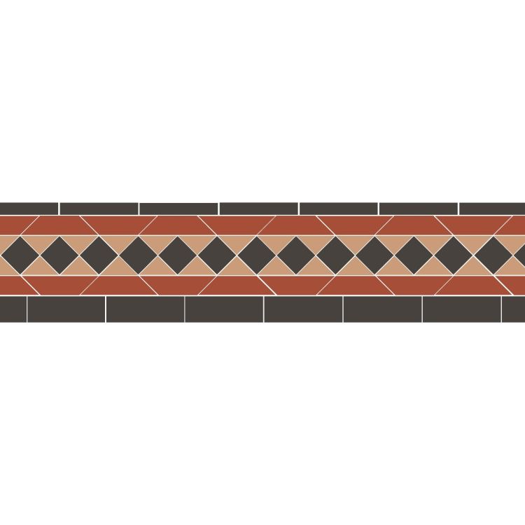 Original Style Victorian Keats Black Red and Buff Border