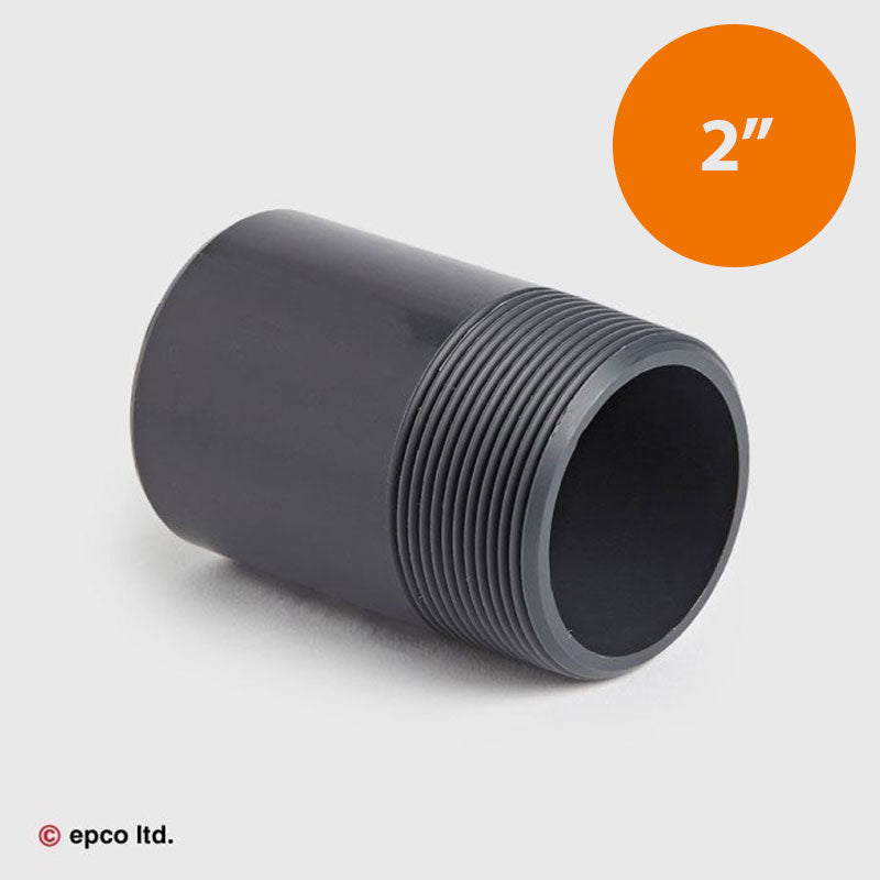 2" U-PVC Plain x Threaded Nipple