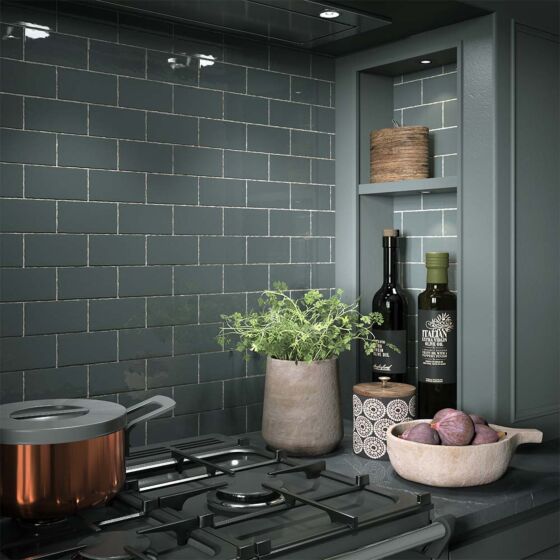 Clay Ocean Ceramic Glazed Wall Tile 7x13cm