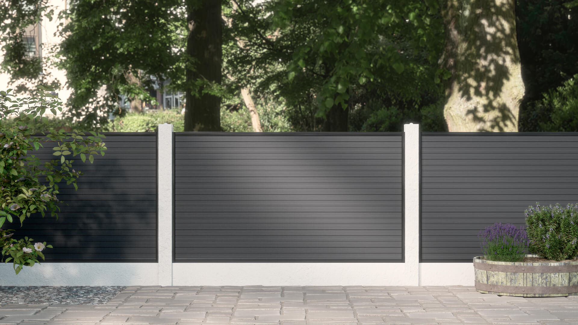 1.2m Black Composite Fencing
