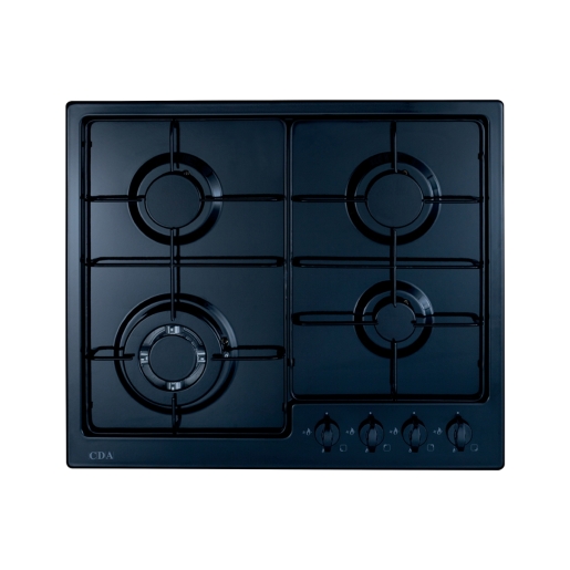 CDA HG6251BL 4 Burner Gas Hob with Front Controls Black