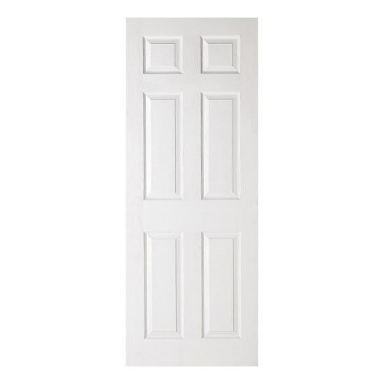 6P Six Panel Textured White Primed Internal Door