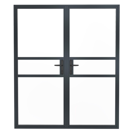 Aston Black Aluminium Heritage Door Frame Unglazed, Size: 55x2100x1800mm