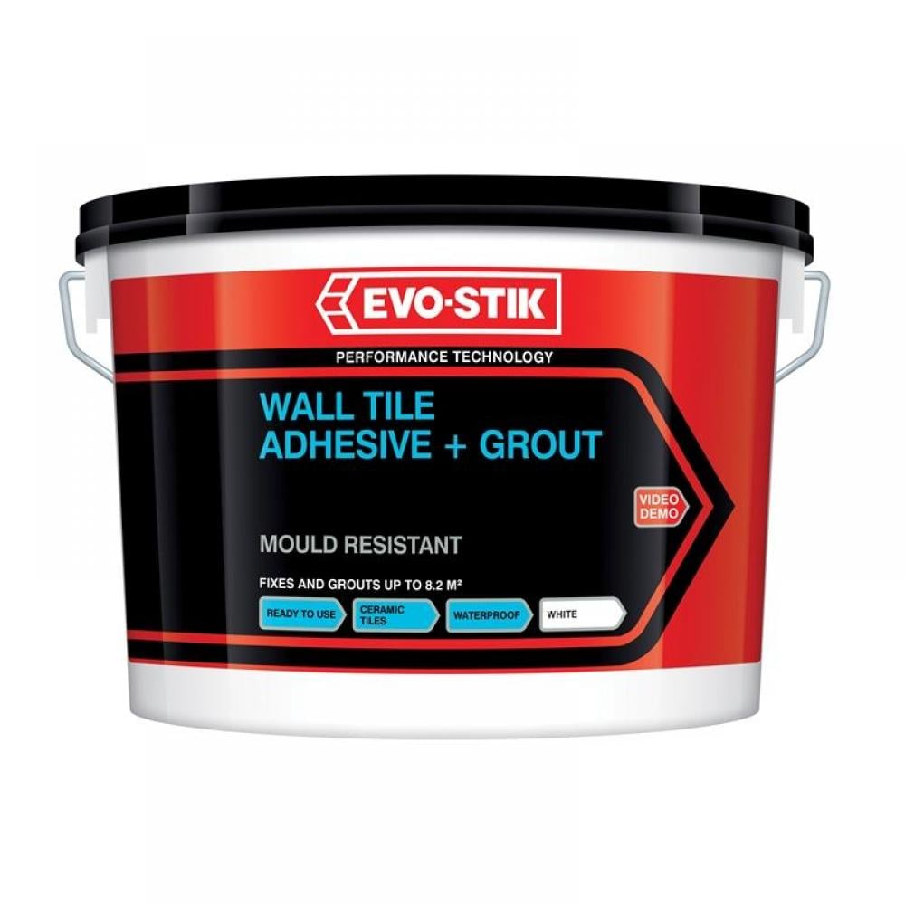 Evo-Stik 30812623 Mould Resistant Wall Tile Adhesive & Grout 2.5 Litre
