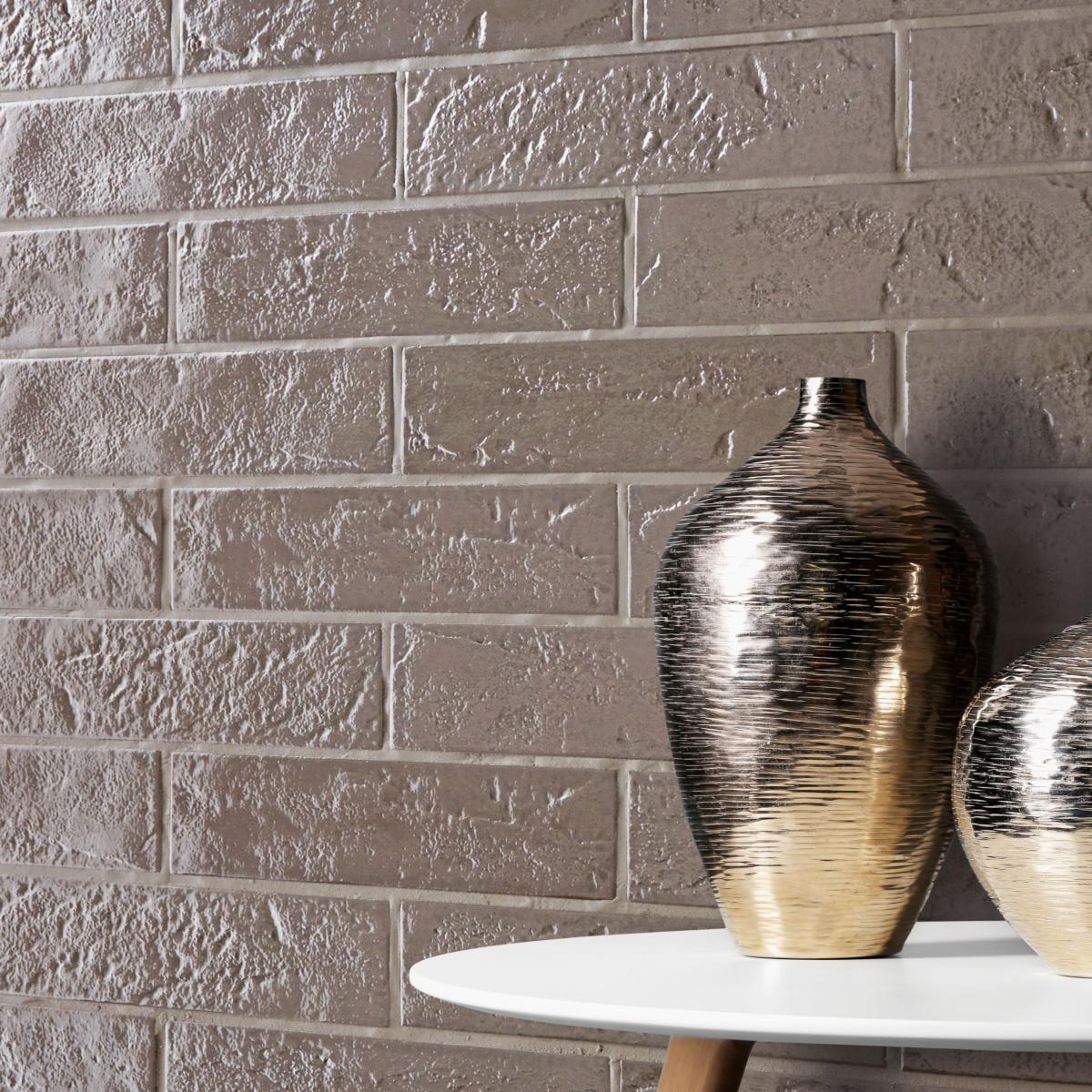 Skyline Taupe Glass Effect Wall Tile 6x25cm
