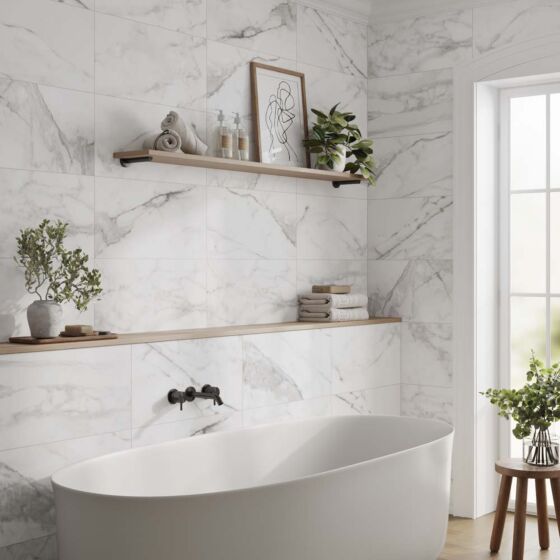 Cordelia Matt Ceramic Wall Marble Effect Tile 30x60cm