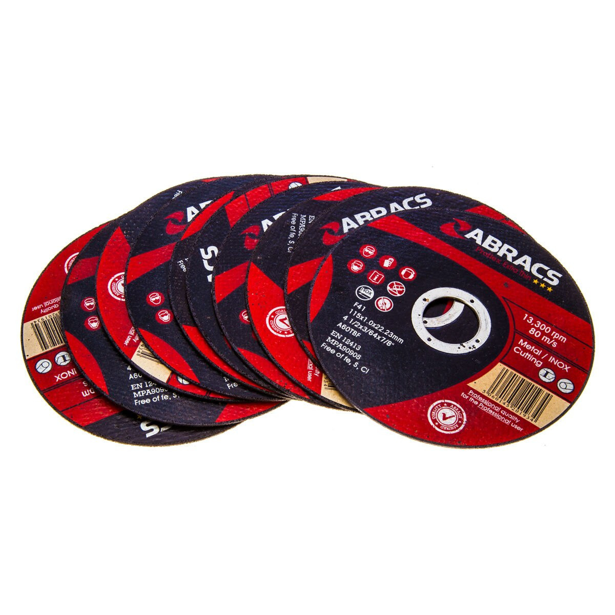 Abracs Proflex Extra Thin Inox Cutting Disc 115Mm X 1Mm (10 Pack)