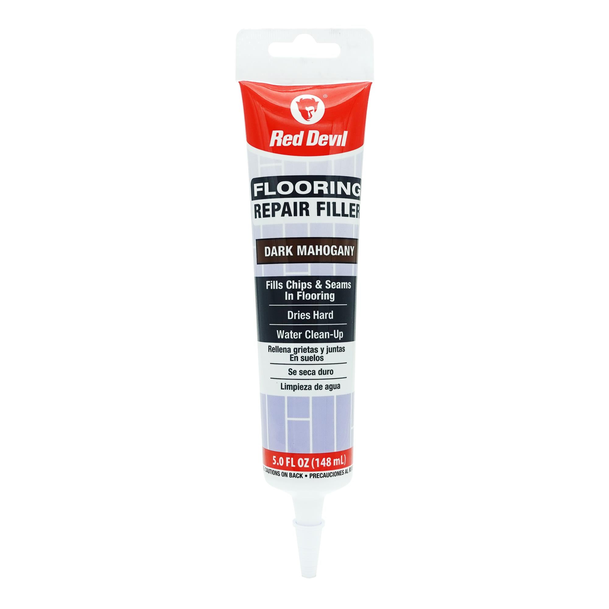 Red Devil Flooring Repair Filler. Repair Chips & Seams in Wood, Laminate, LVT & Tile - Dark Mahogany