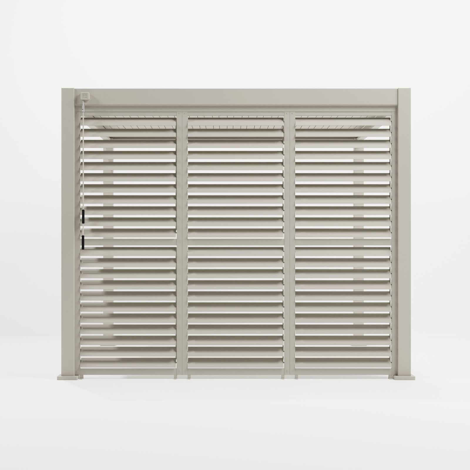 1M NOVA TITAN Aluminium Pergola ADJUSTABLE LOUVERED WALL - PEBBLE