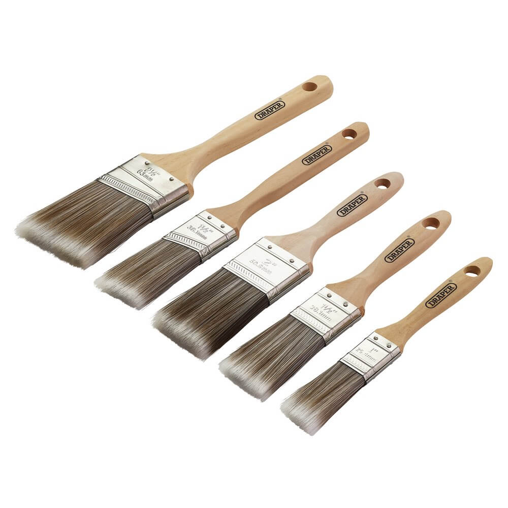 Draper Wood Handle Paint Brush Set (5 Piece) Pk 1 20445