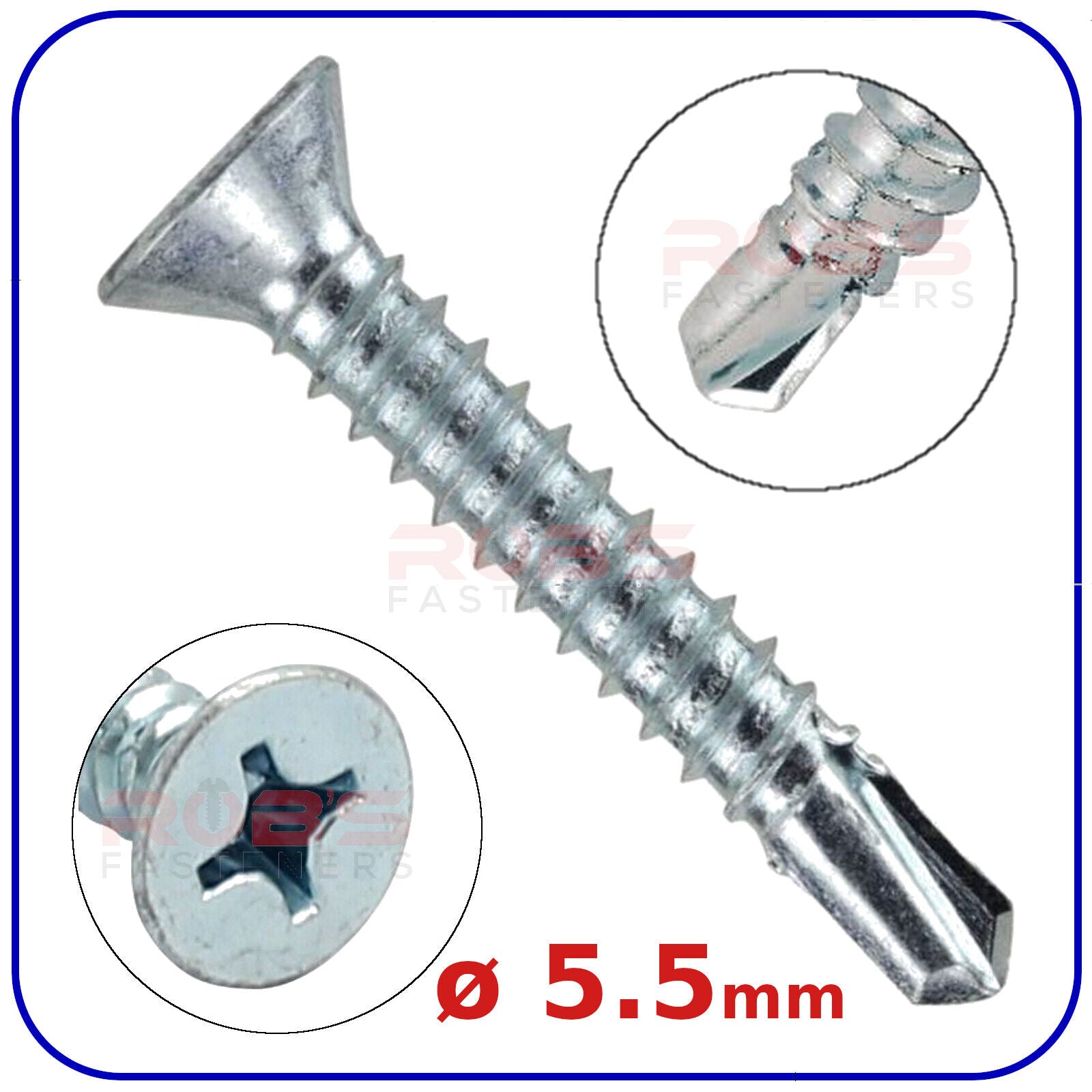 ø 5.5mm SELF DRILLING SCREWS COUNTERSUNK HEAD