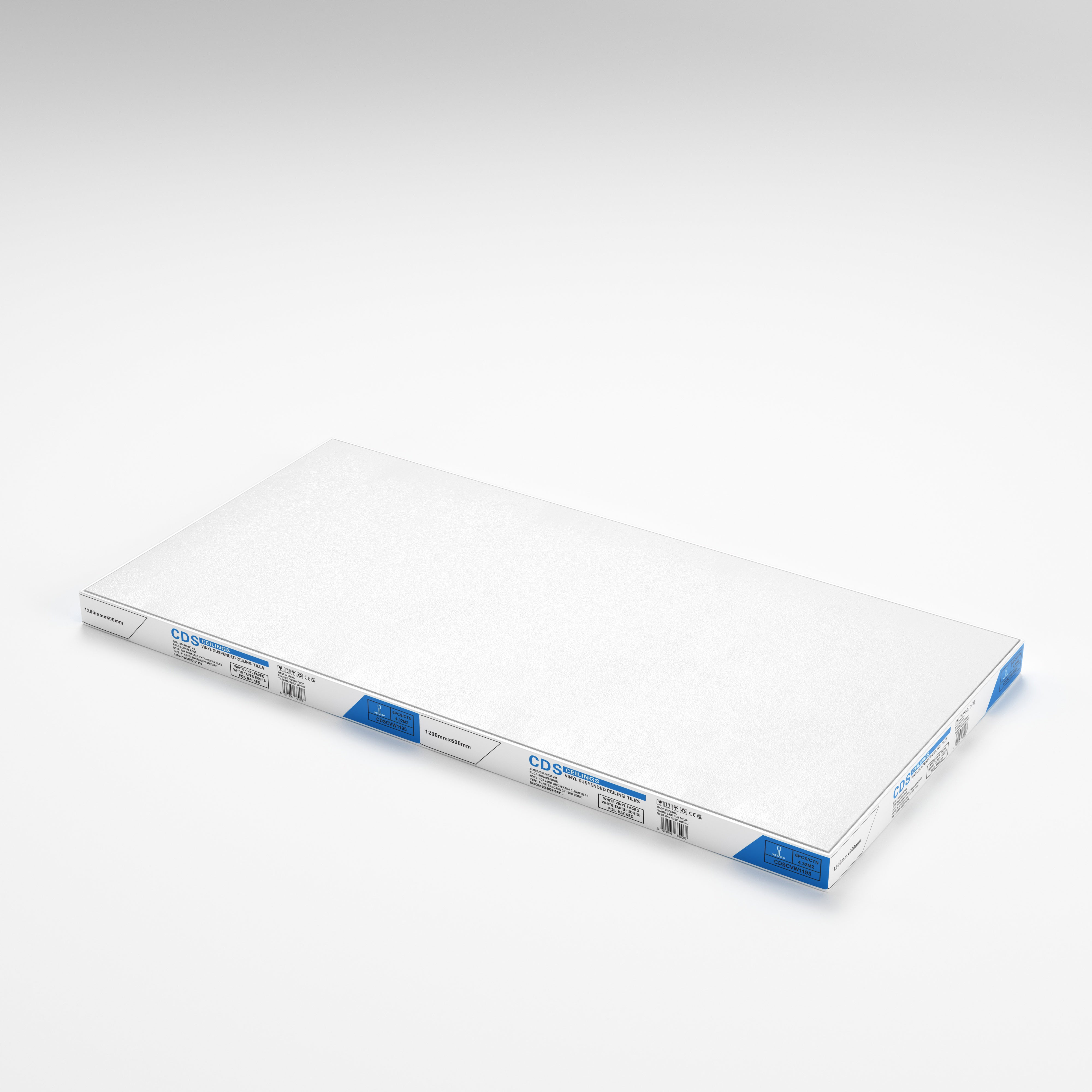 White Vinyl 1195x595mm ( 1200 X 600 ) Square Edge Tiles 6 per box FREE DELIVERY