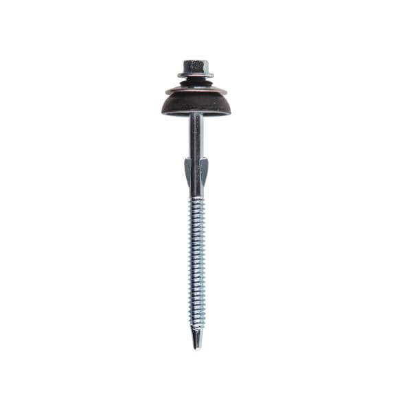 Fibre Cement Screws For Steel BZP With A2 Stainless Steel And Black Neoprene Washer