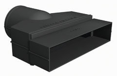 Subfloor Ventilation Square to Round Adaptor - Black