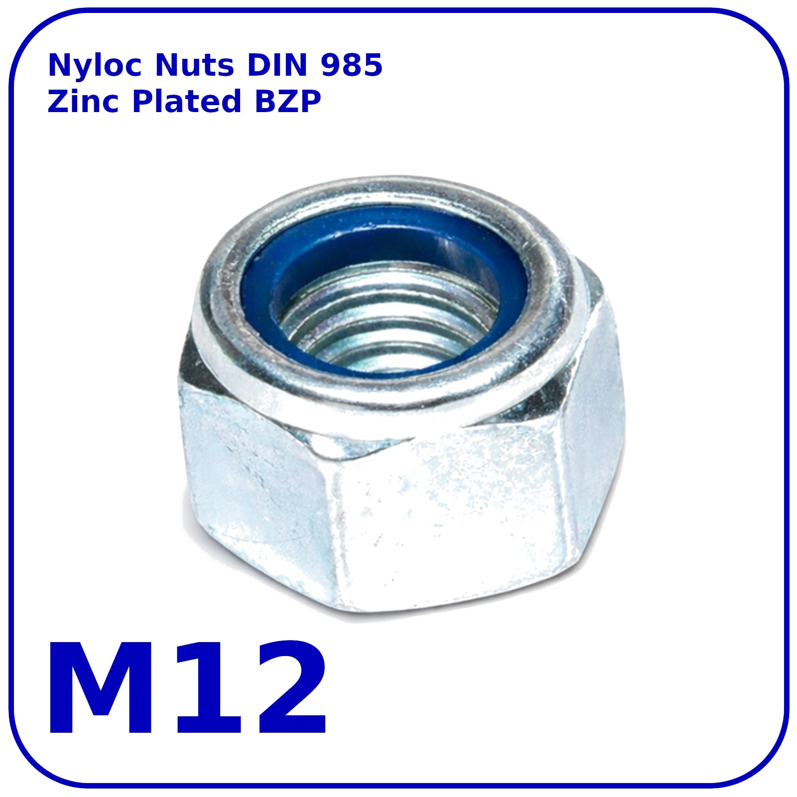 M12 NUTS NYLON INSERT DIN 985