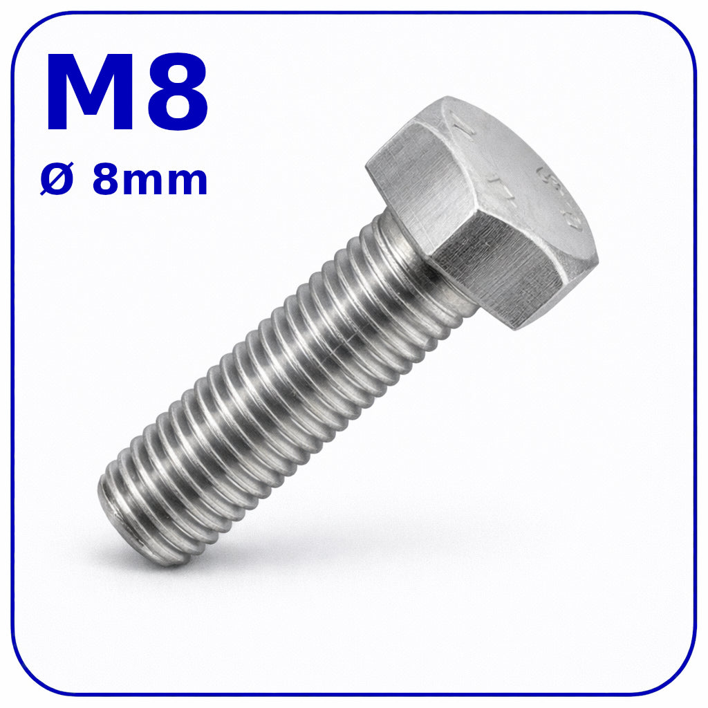 M8 HEX HEAD SETSCREWS FULLY THREADED DIN 933