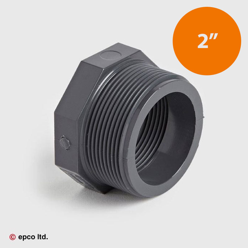 2" x 1 1/2" U-PVC Threaded Reducing Bush (Short Pattern)