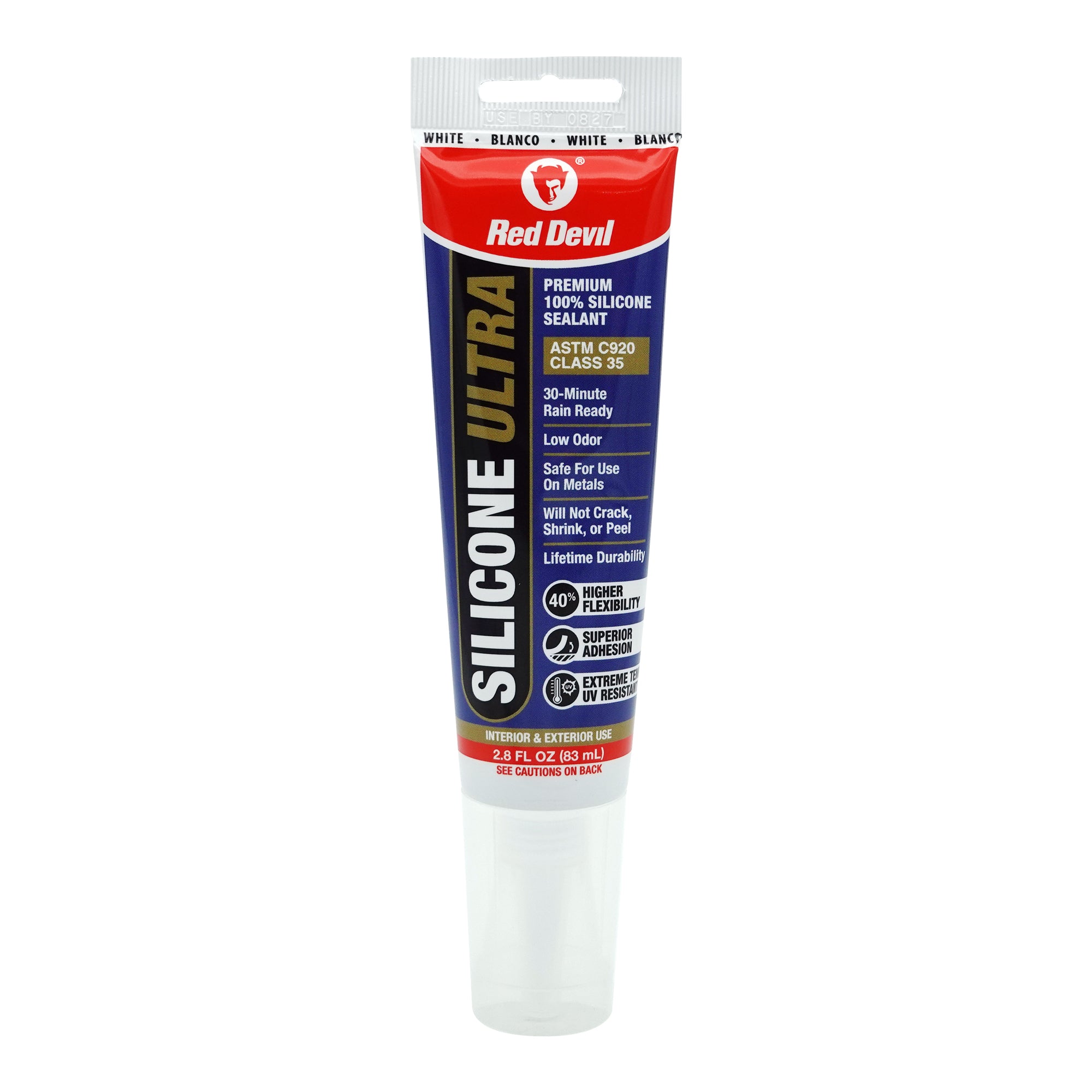 Red Devil Silicone Ultra Premium 100% Silicone sealant 2.8 FL. OZ. Squeeze Tube - Clear