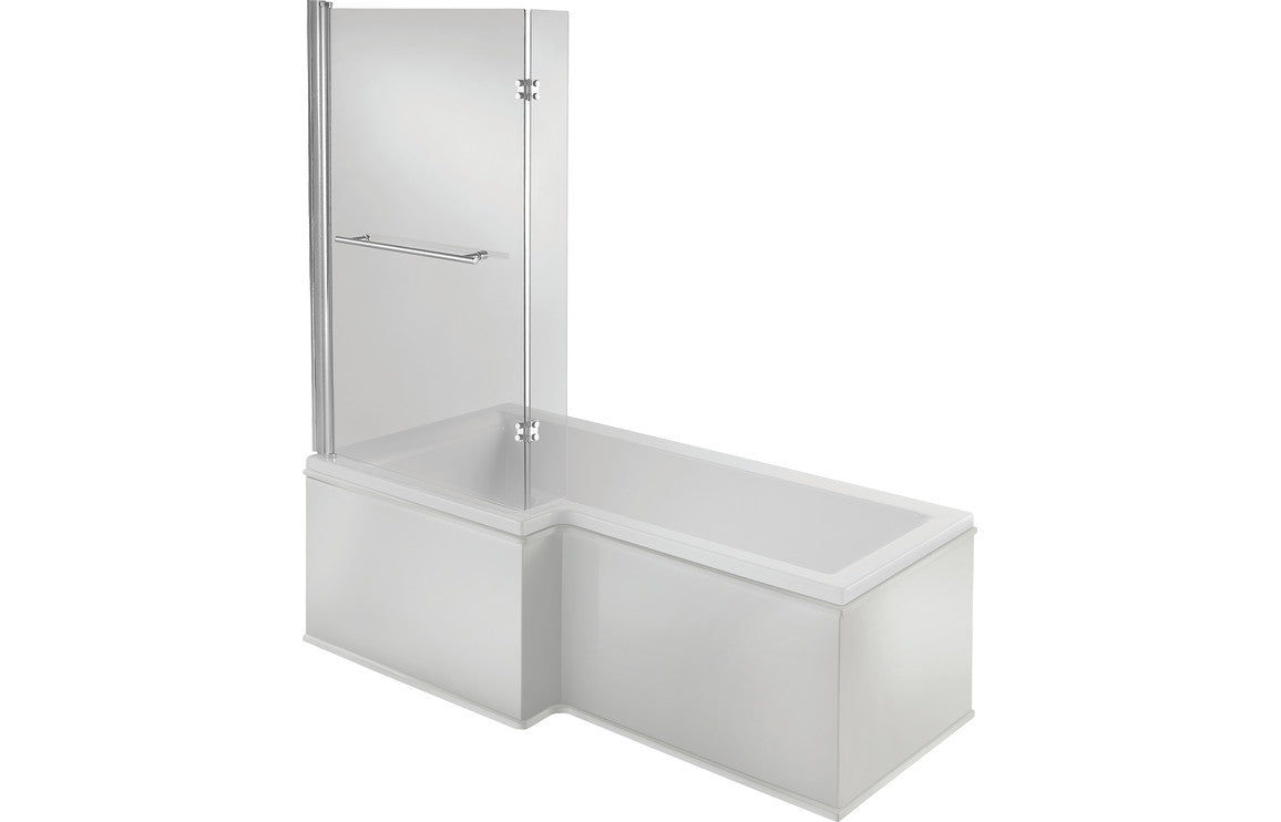 L Shape SUPERCAST Shower Bath, Panel & Screen.