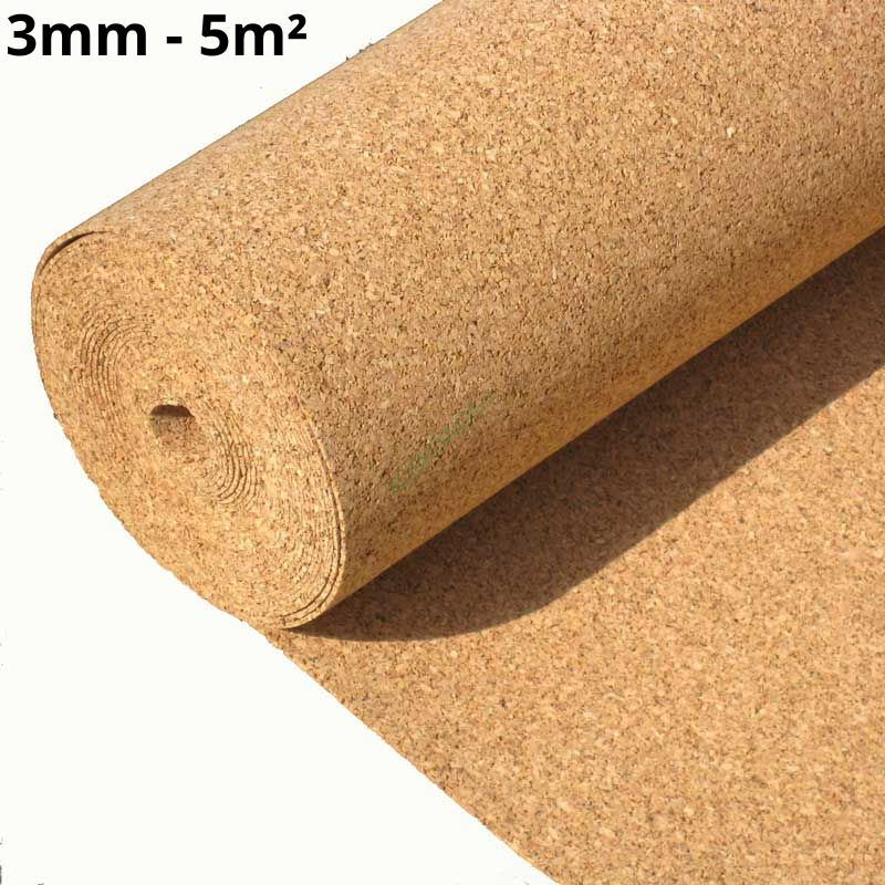 Cork Roll Underlay 3mm 5m2 (53.81sqft)